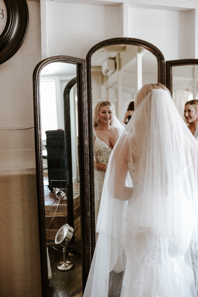 Bride in Mirror Reflection