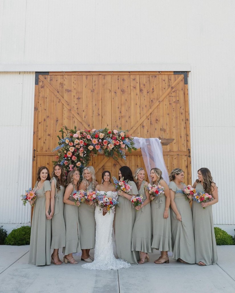 Bridal Party at Barn