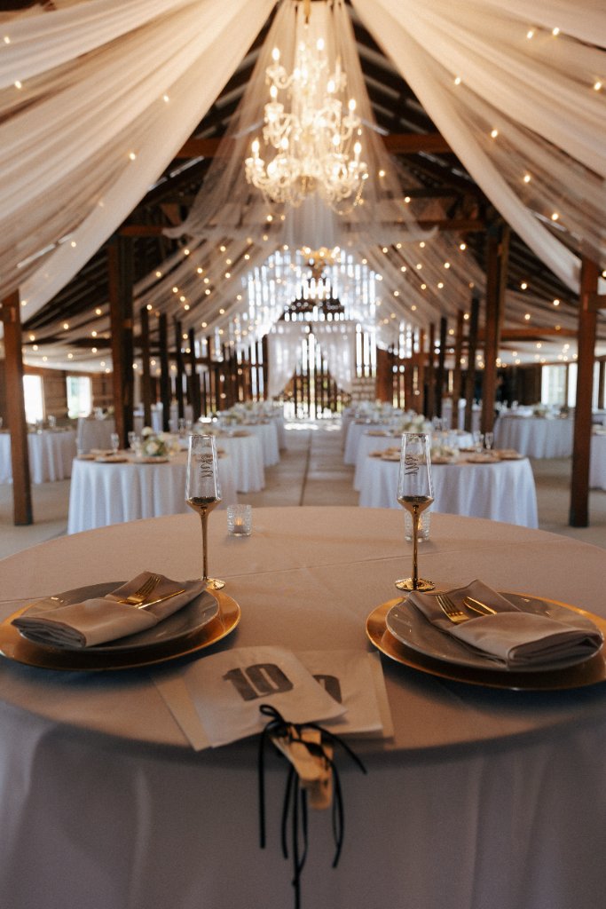 Brown Barn Blue Floral Tables