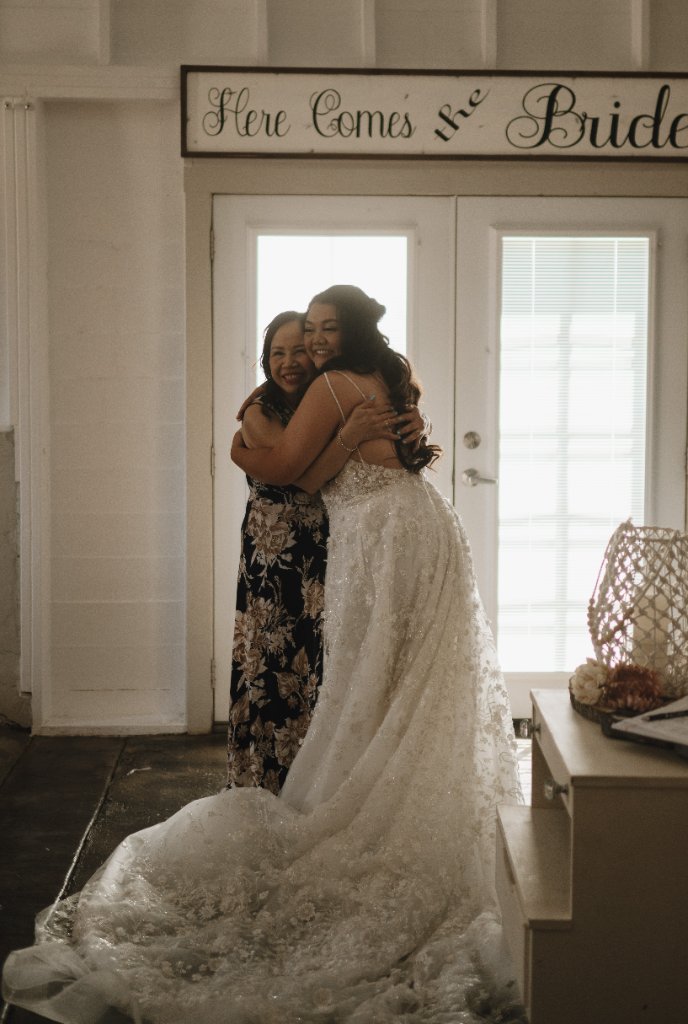 Bride and Mom Hug