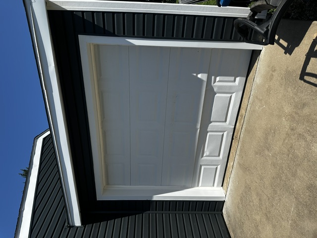 Modern wood-look door before