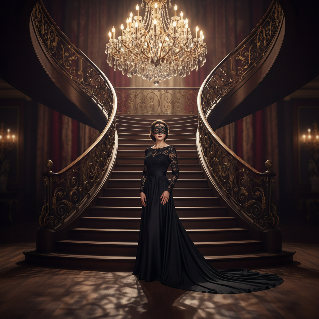 Unique Staircase with Mysterious Lady 