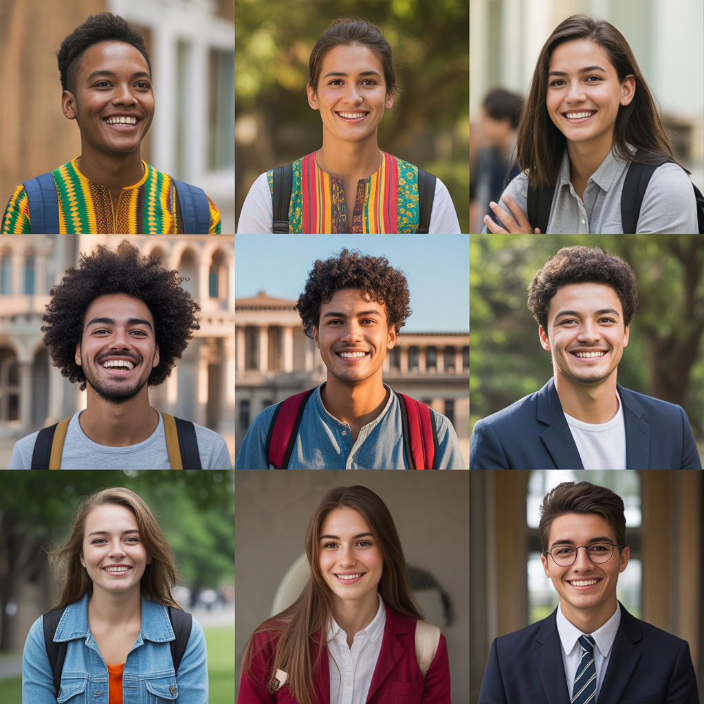 College students representing cultures from around the world