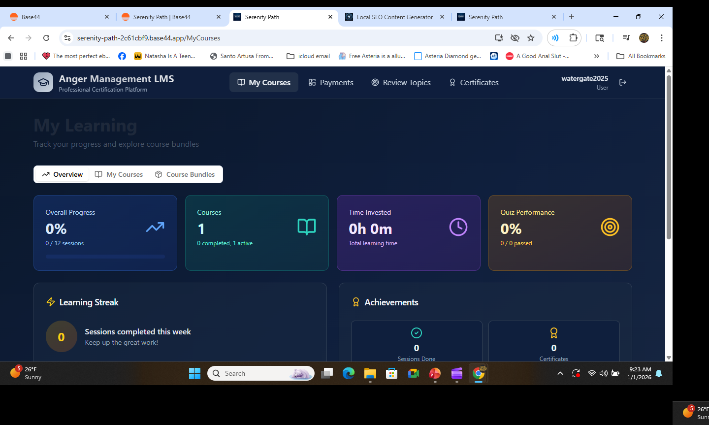 Advanced Learning Module template preview