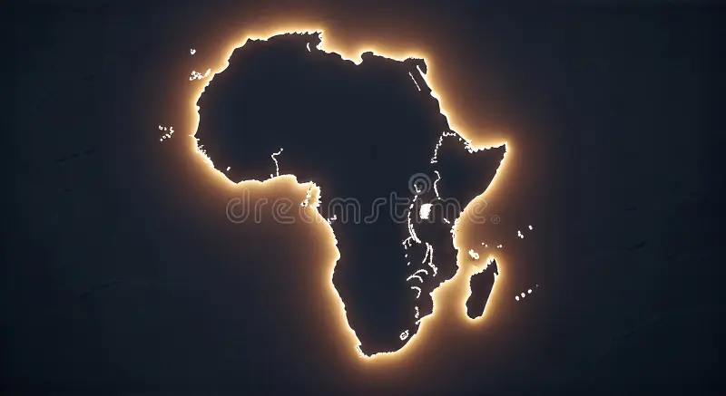 Africa with golden glow