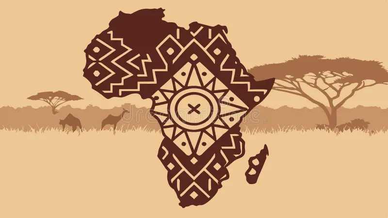 Africa with savanna landscape