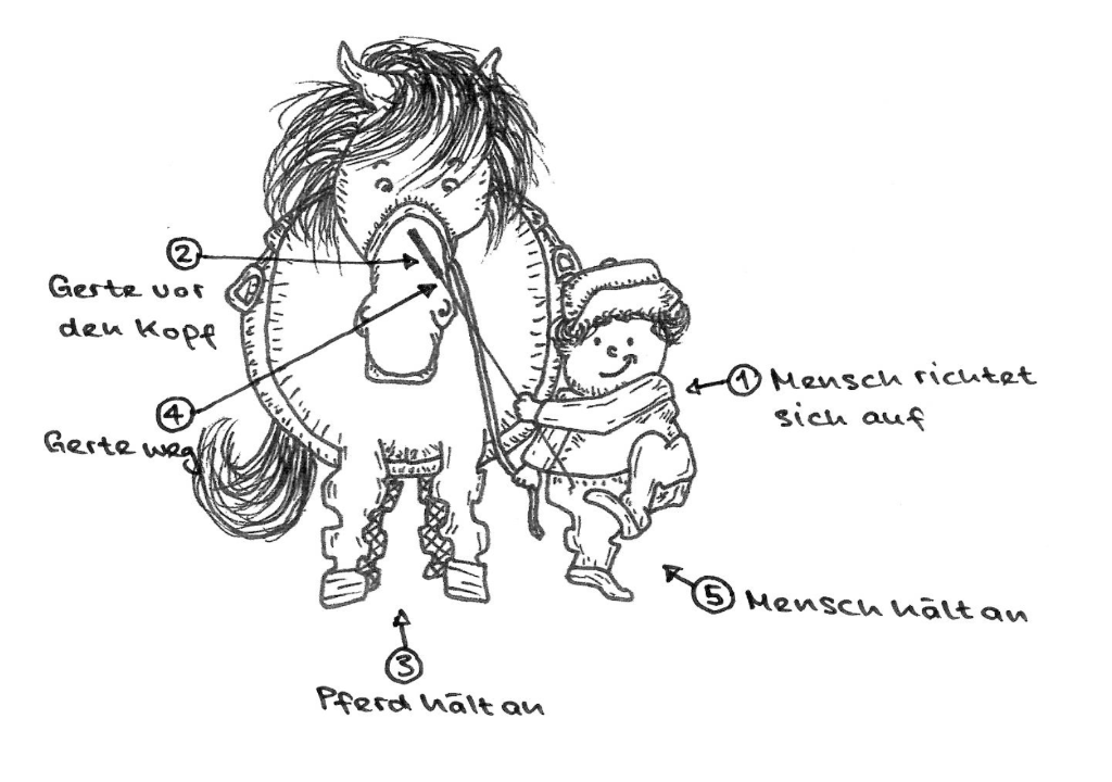 Pferd anhalten Illustration