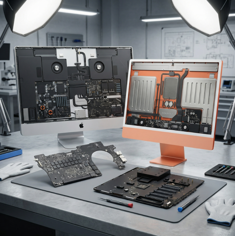 Mac Reparatur Werkstatt mit iMac Innenansicht