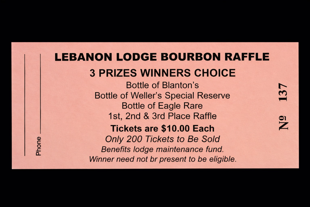 Lebanon Lodge Bourbon Raffle
