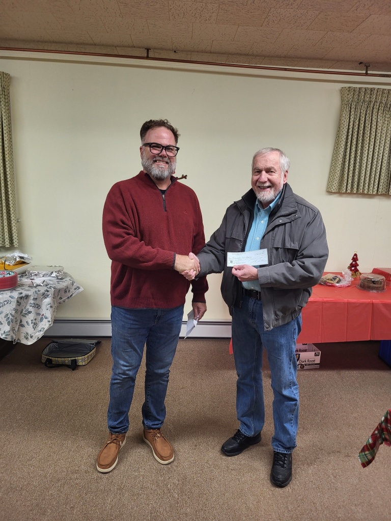 WM Drew Riley Presents Check to Manchester Volunteer Fire Department Toy Drive