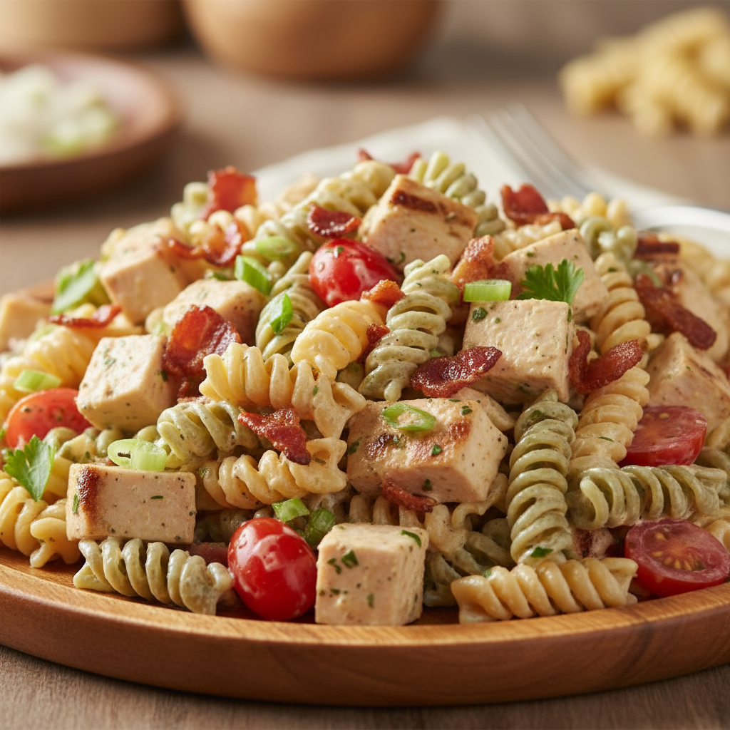 Chicken Bacon Ranch Pasta Salad