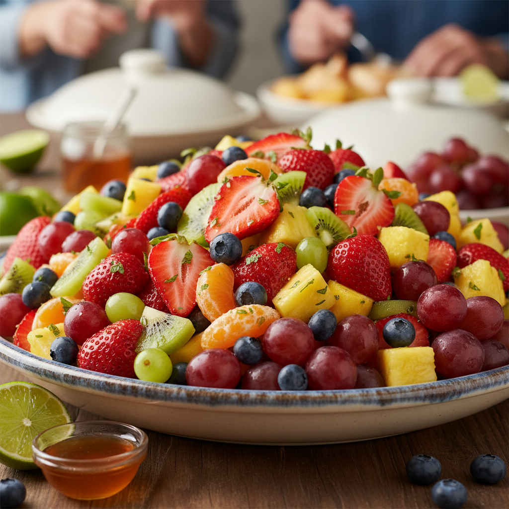 Fruit Salad with Honey Lime Dressing