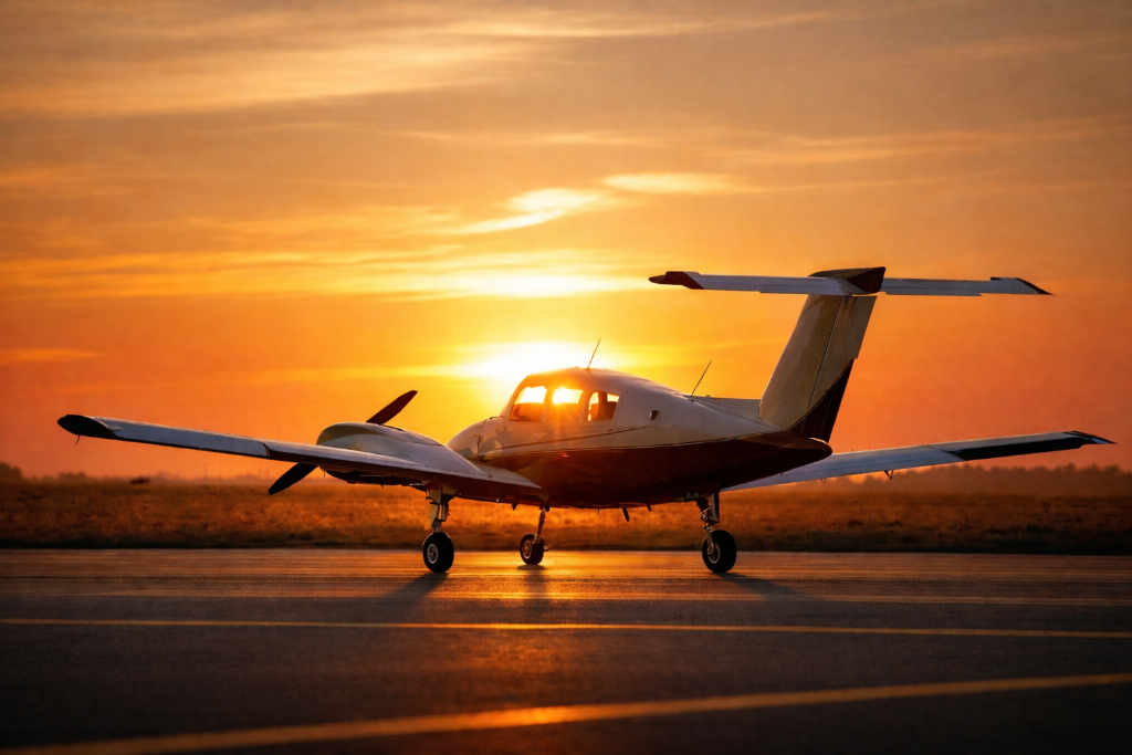 Aircraft at sunset