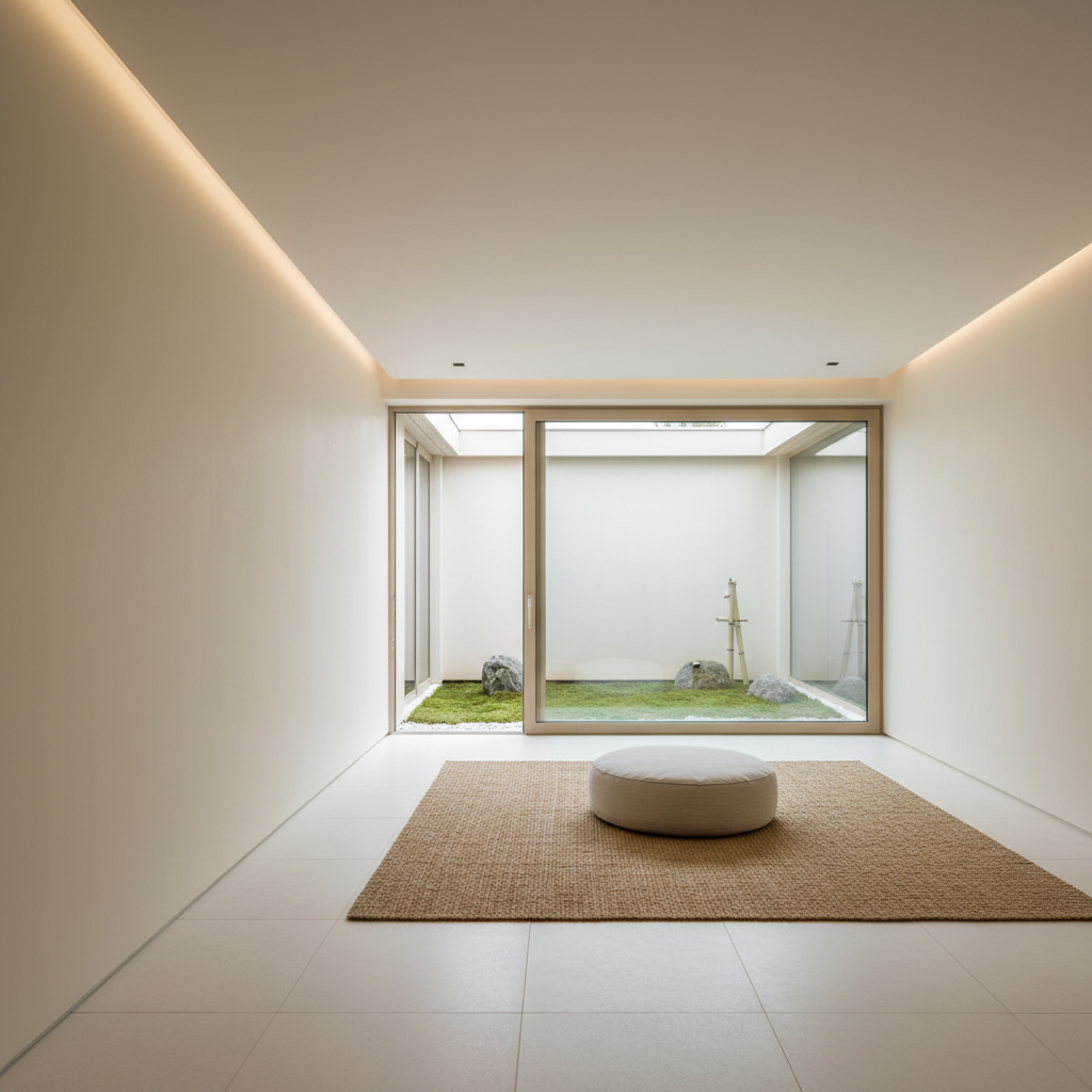 Residência com paisagismo integrado e arquitetura contemporânea.