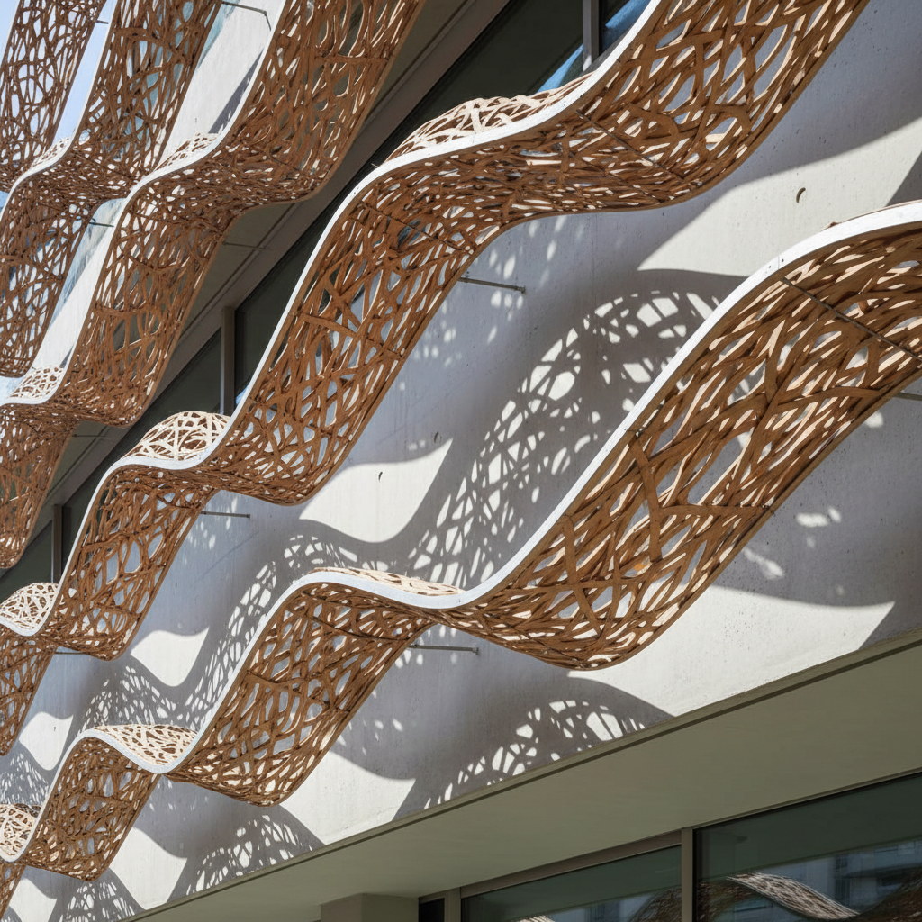 Materiais nobres em design colaborativo para arquitetura sustentável.