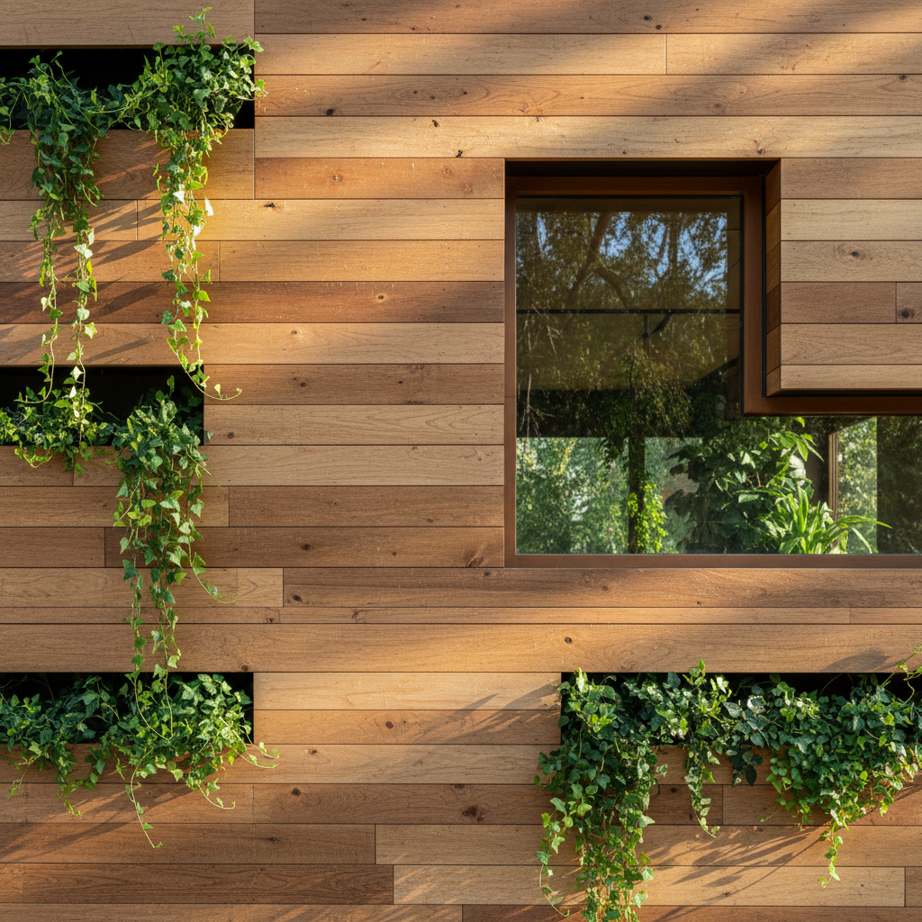 Design contemporâneo com materiais premium e biofilia na arquitetura moderna.