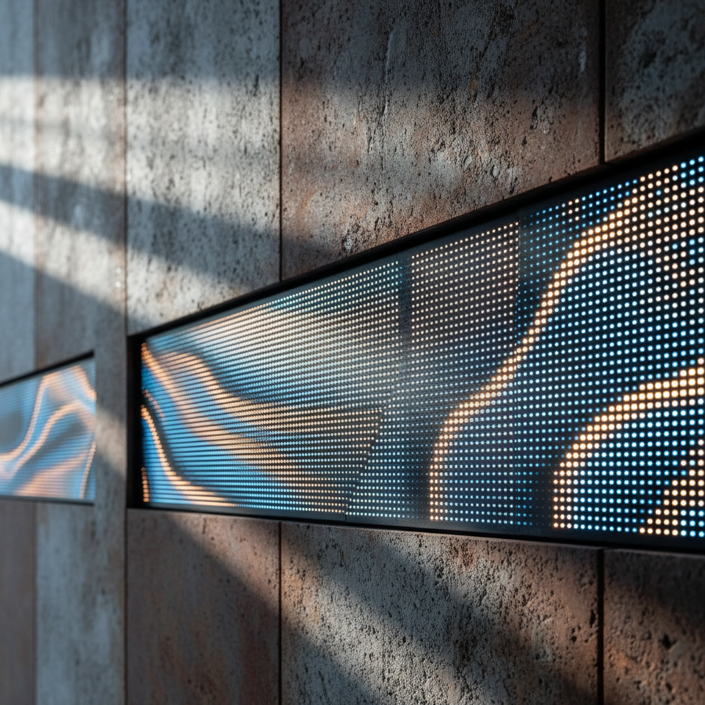 Detalhe de iluminação em projeto urbano com materiais nobres e acabamentos refinados.