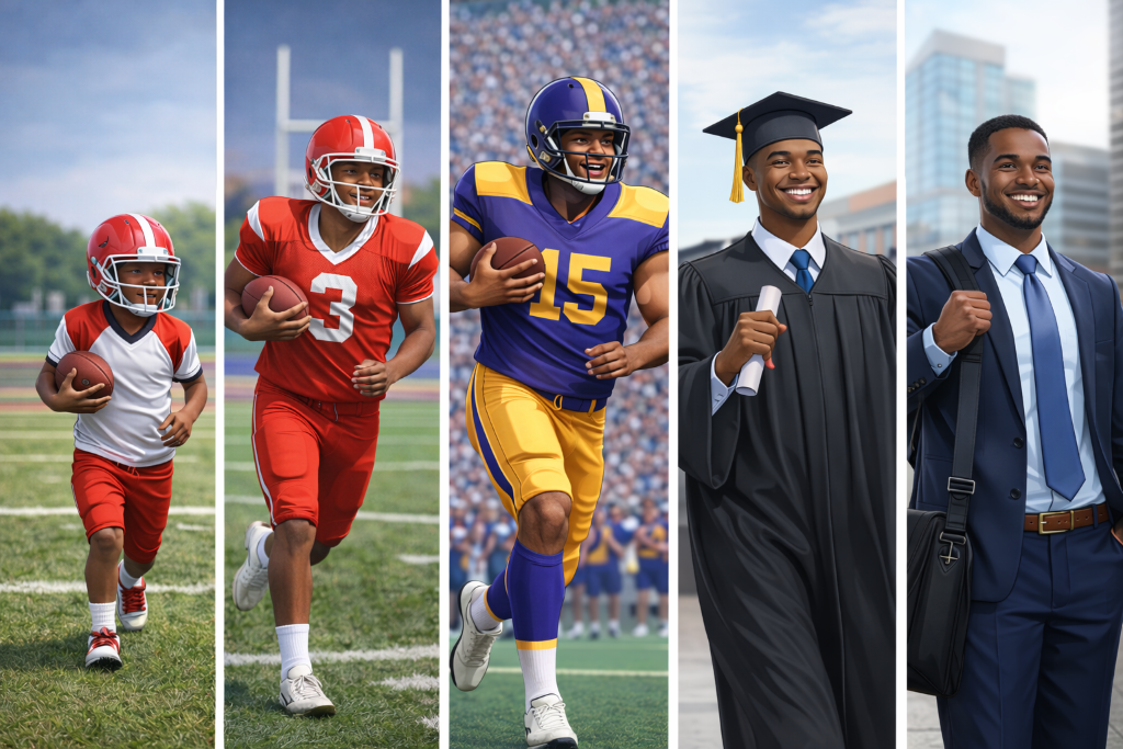 Student athletes training