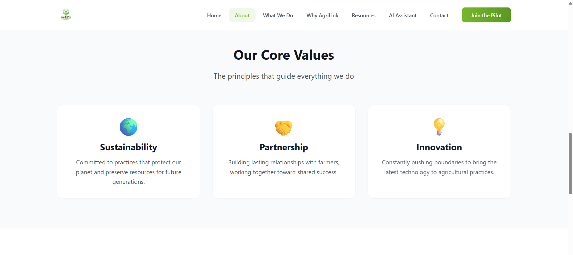 AgriLink Website template preview