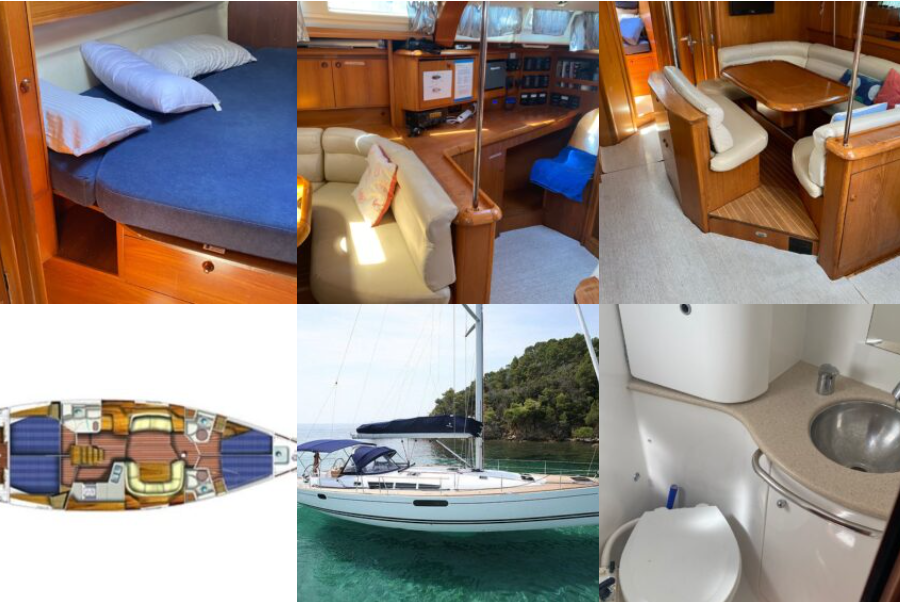 Interior y exterior del velero Jeanneau 49