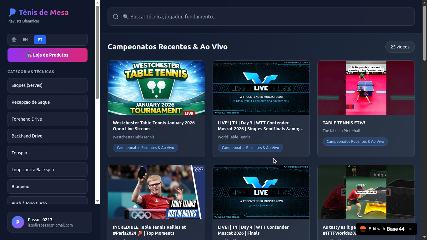 Table Tennis Hub template preview