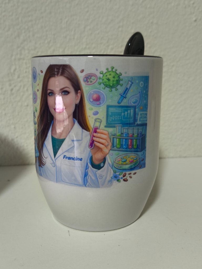 Caneca com Colher - Francine Cientista