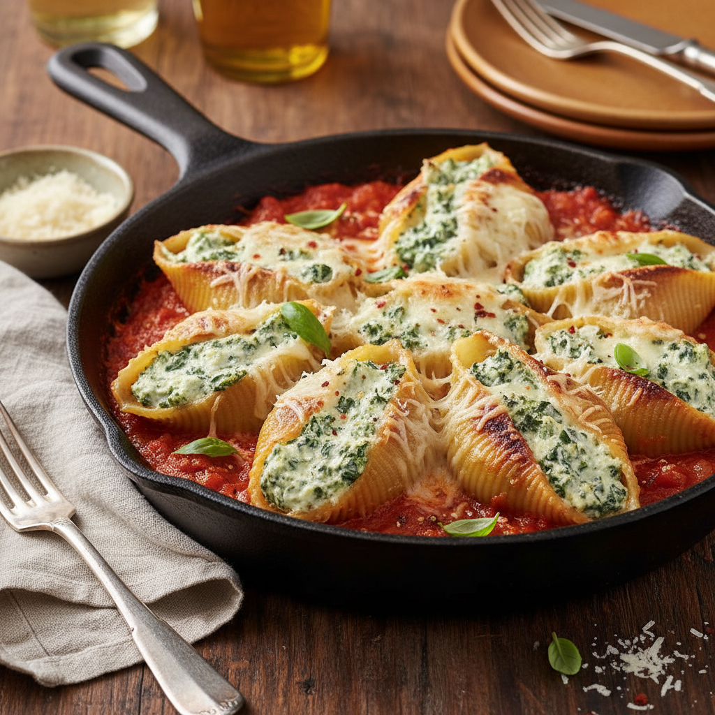 Spinach and Ricotta Stuffed Shells
