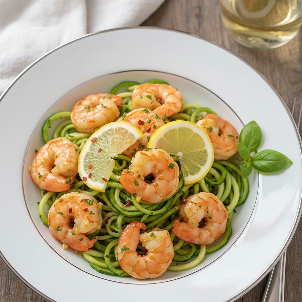 Zesty Garlic Shrimp & Zoodles