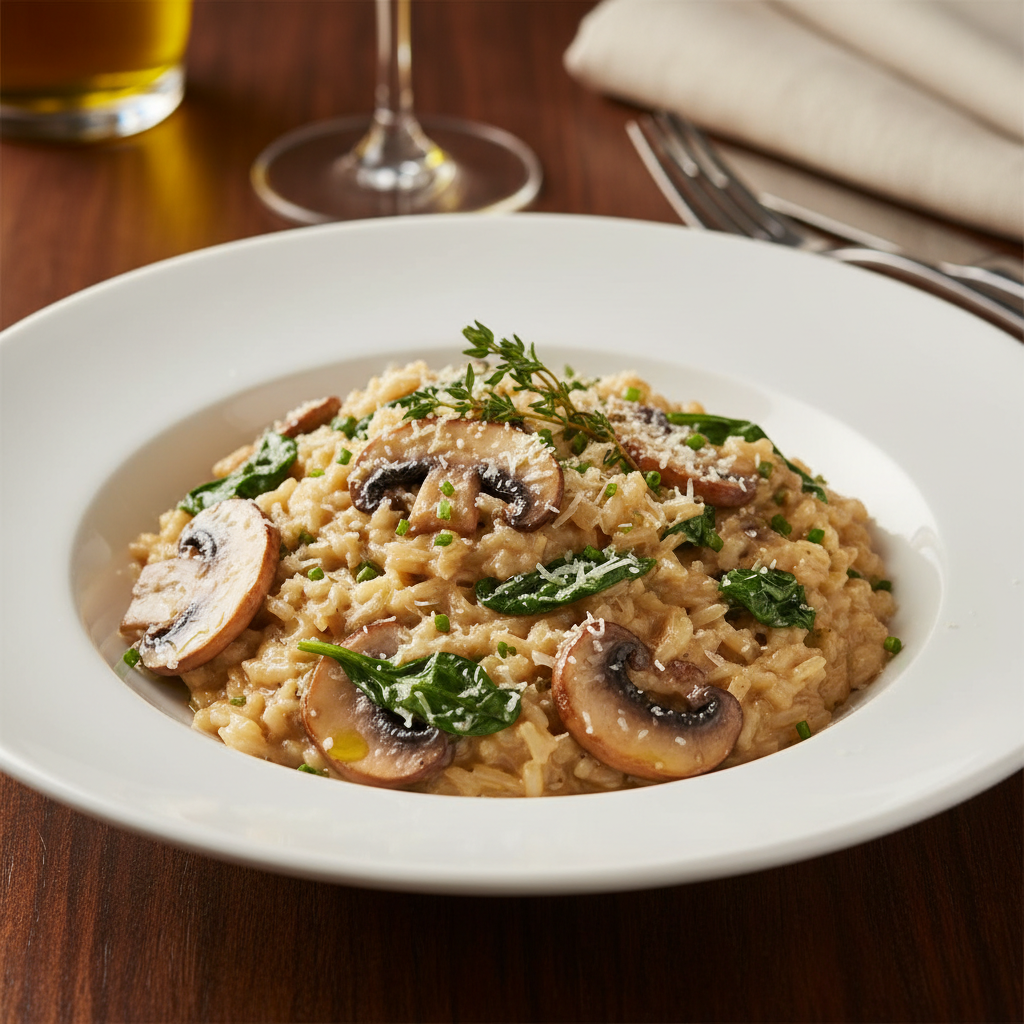 Mushroom Spinach Risotto