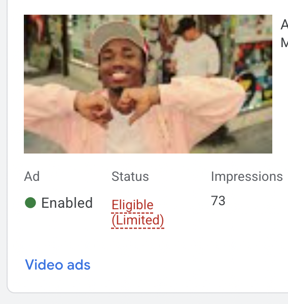 Google Ads Limited Status