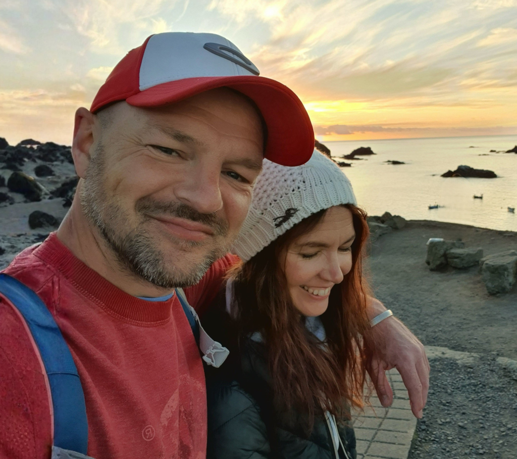 Rosko and Liz enjoying the Cornwall coastline
