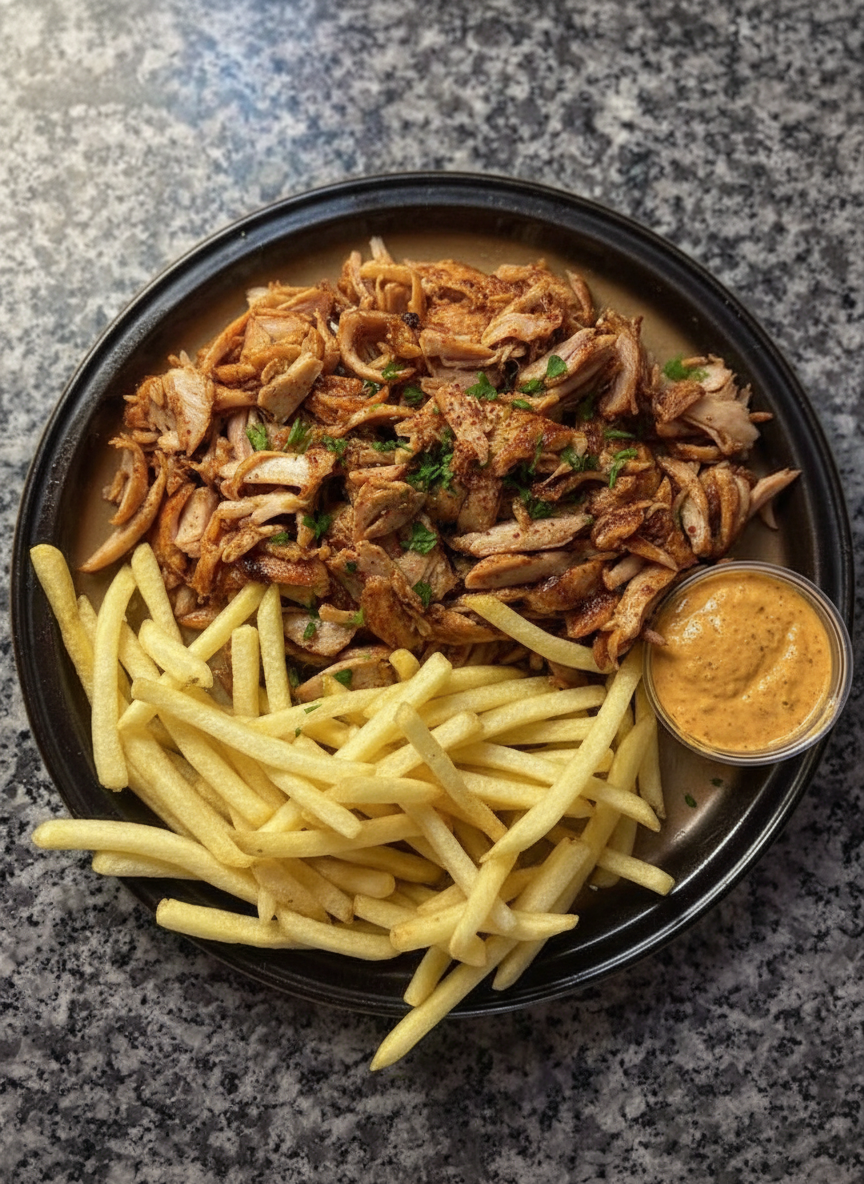 Chicken Meat Kebab with Chips and Drink Meal