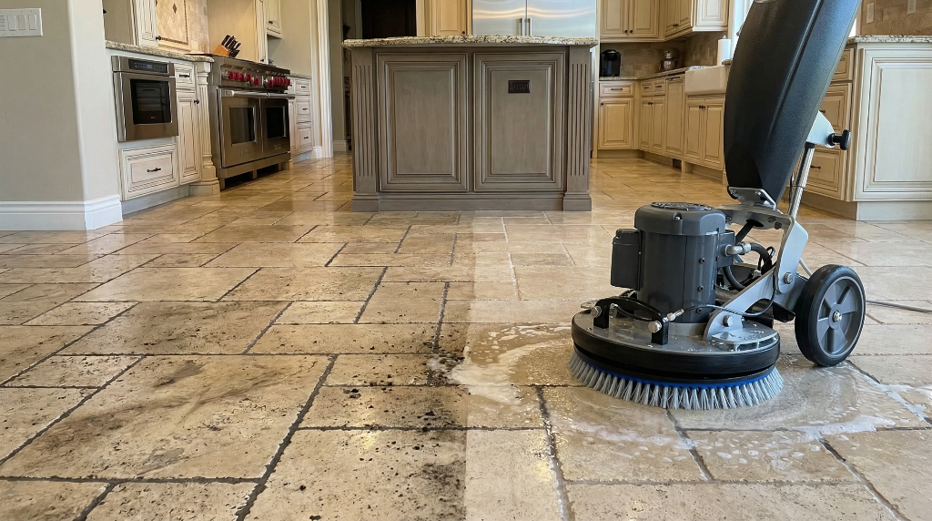 Before tile cleaning