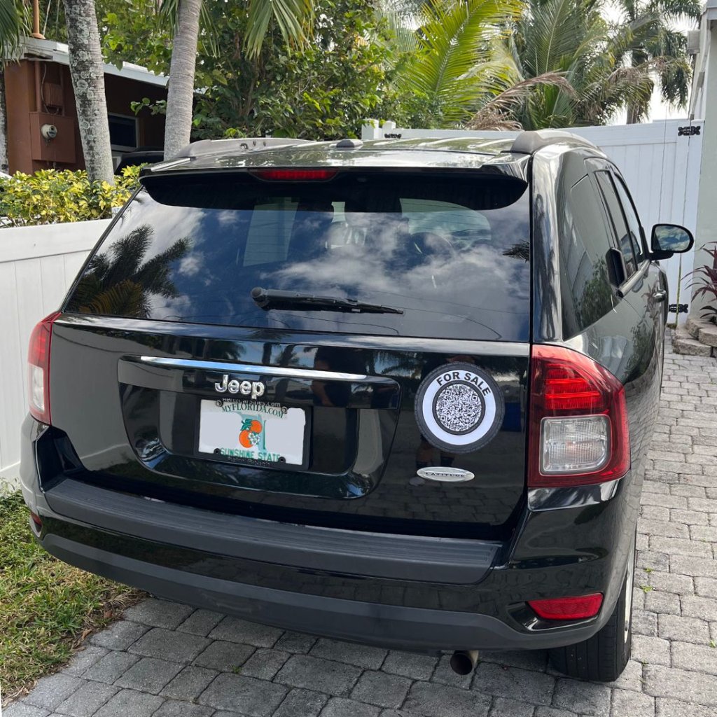 Car with QR code sticker
