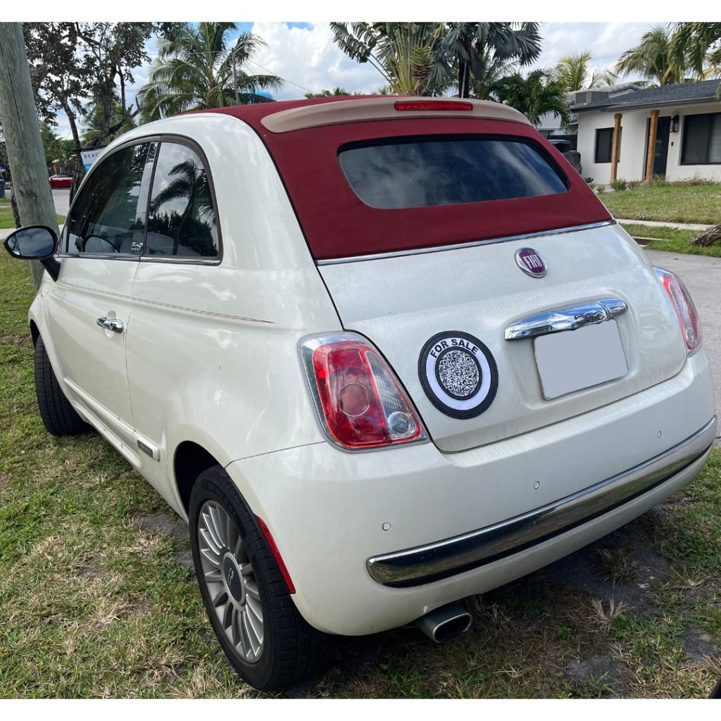 Car with QR code sticker