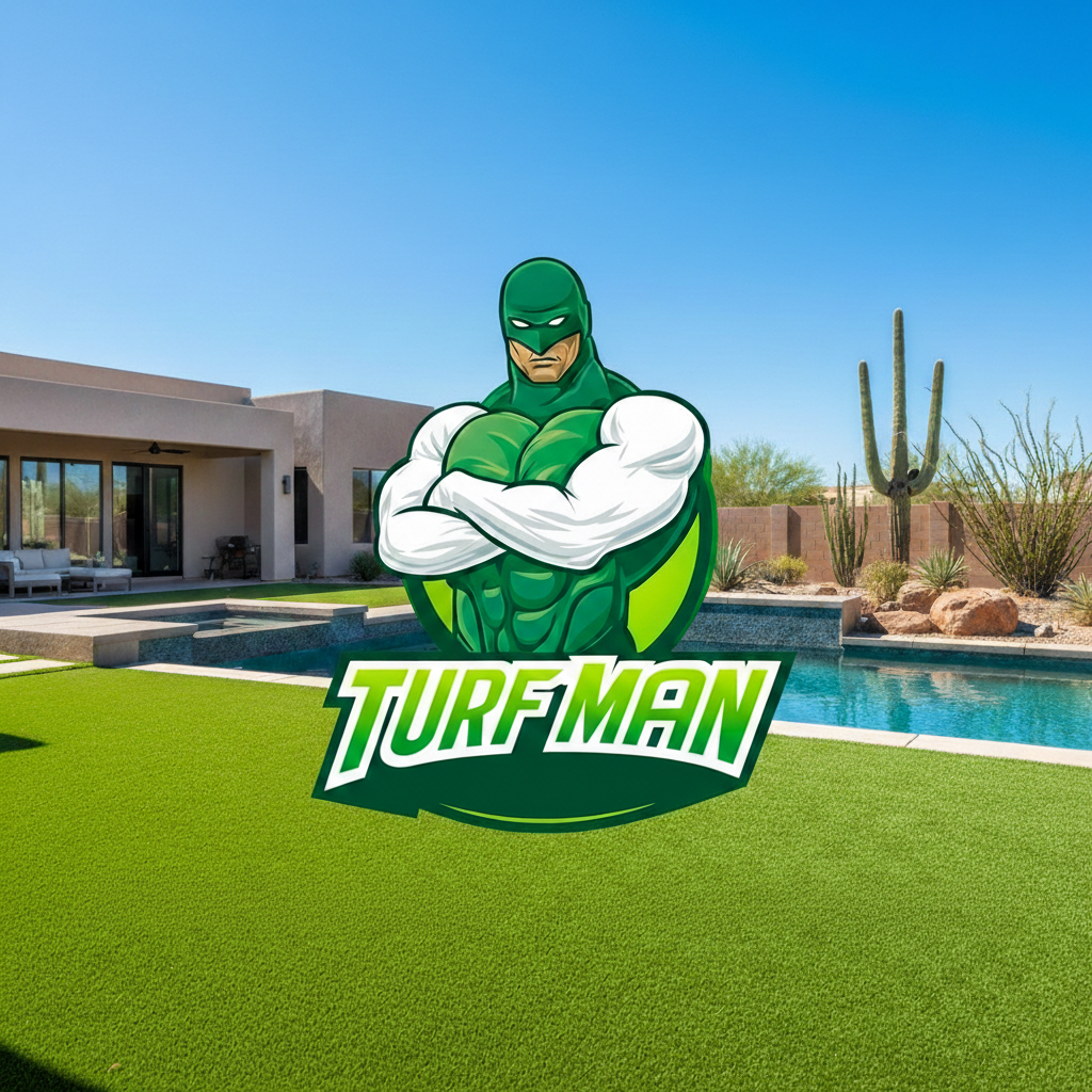 Professional artificial turf cleaning equipment and clean green turf in Pinal County Arizona