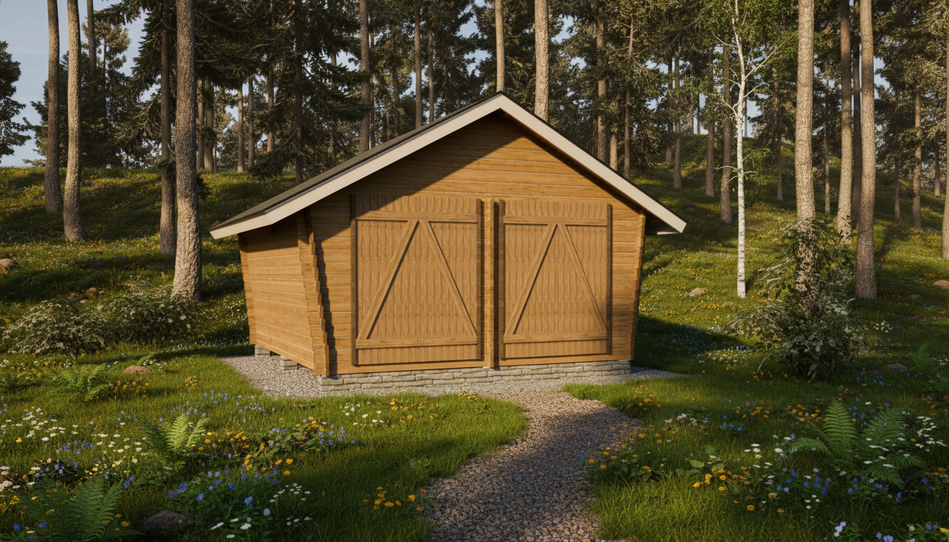 Timmerlada Umpi L Gårdsförråd 16m2 - Timmerlador - 41005010 - 1