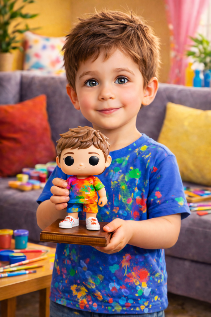 Criança feliz com miniatura 3