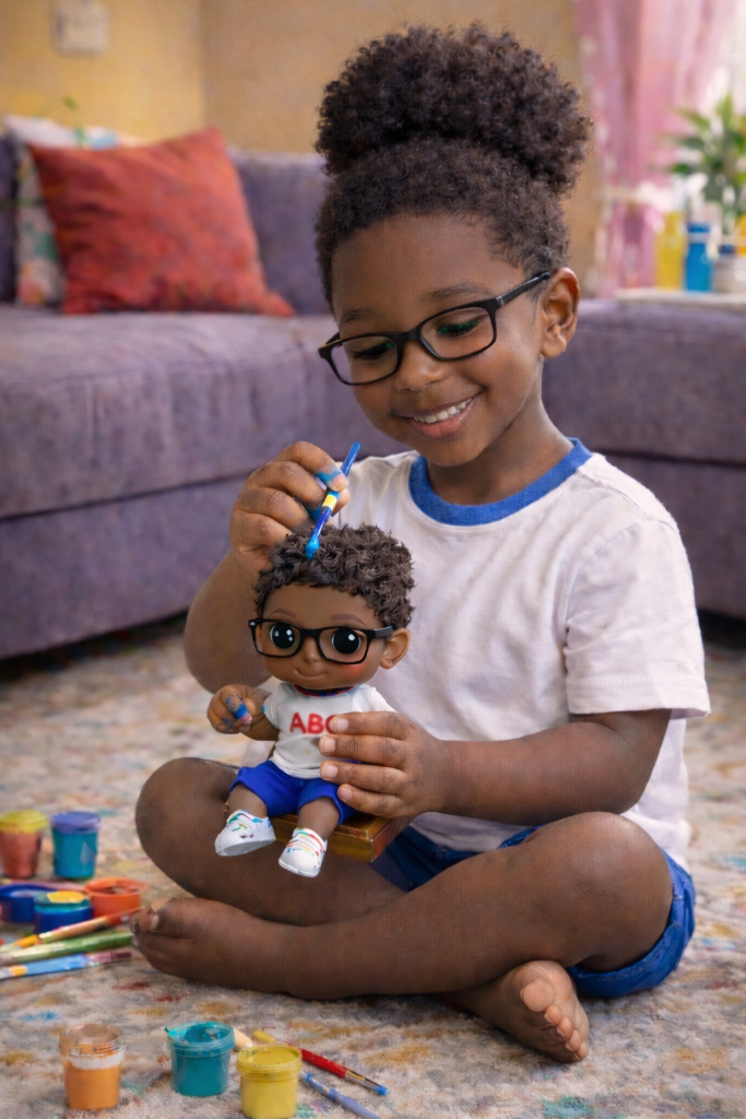 Criança feliz com miniatura 1