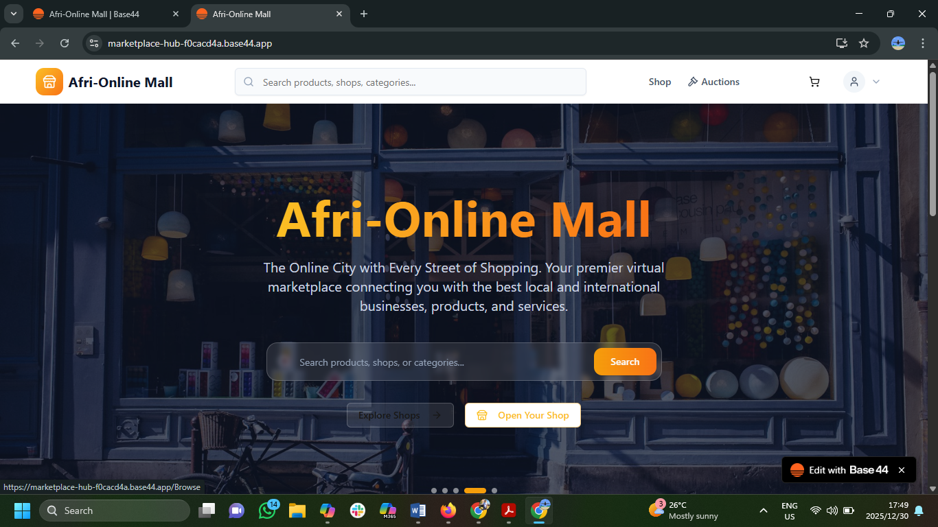 Afri-Online Mall template preview