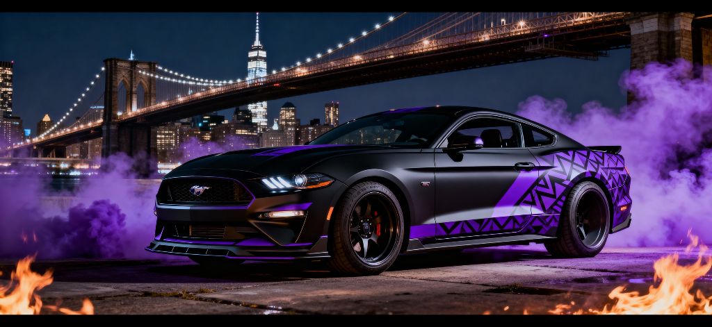 Mustang Purple Geometric Design
