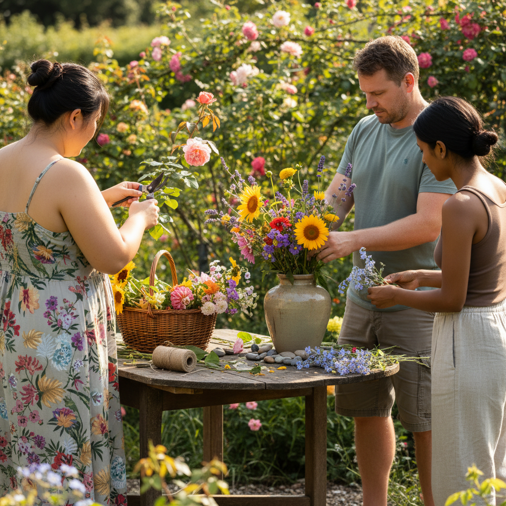 Gathering Flowers and Display