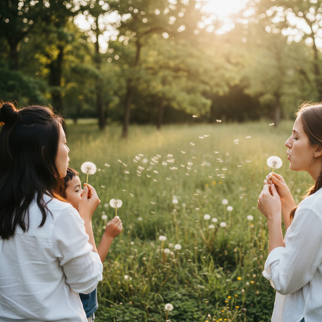 Dandelion Blowing