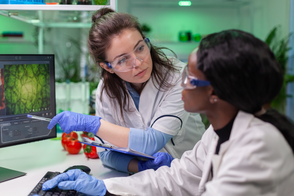 Medical team researchers in lab