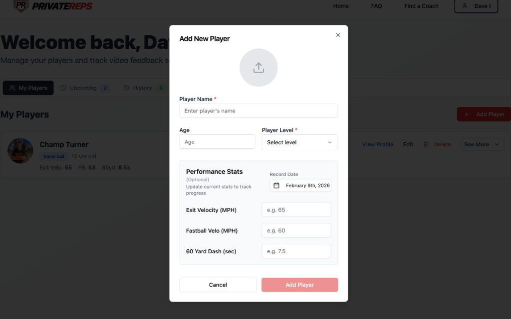 Create Player Profile
