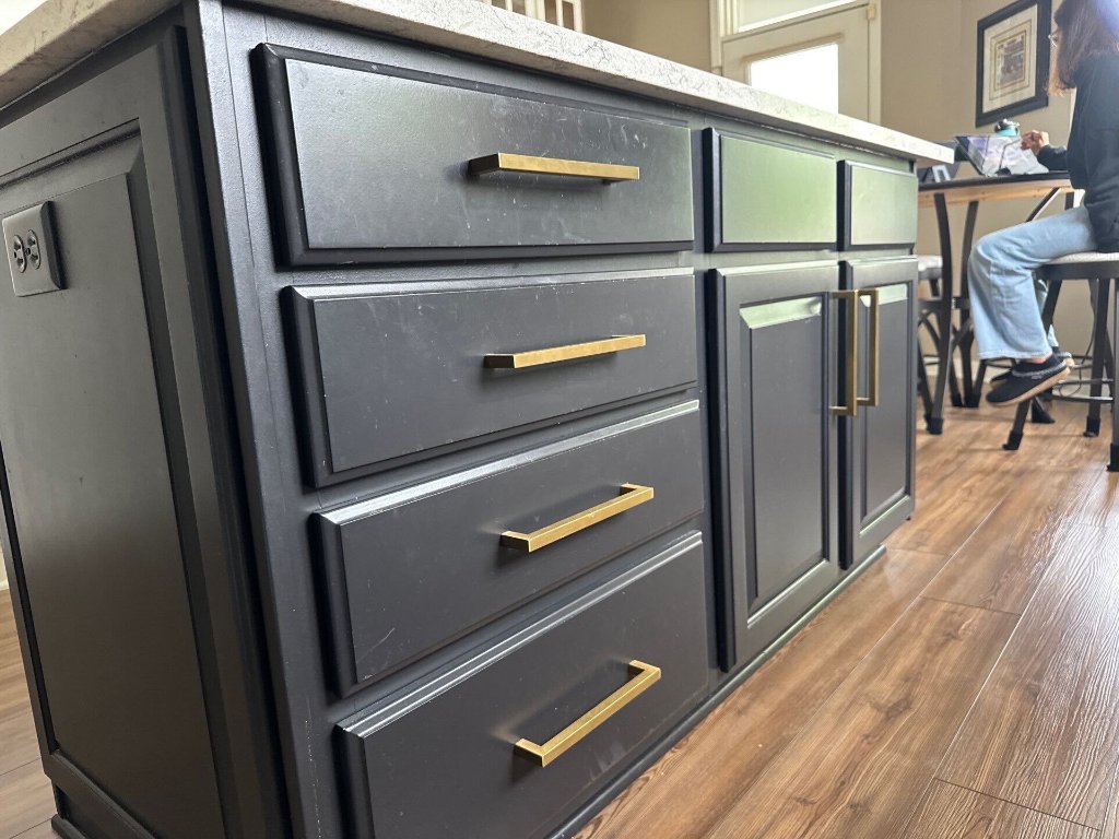Kitchen Island Cabinet Refinishing - Before