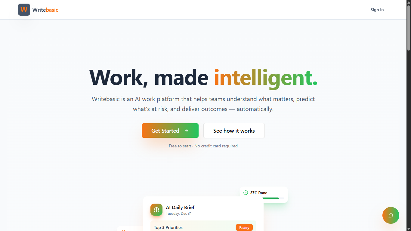 Writebasic Workspace template preview