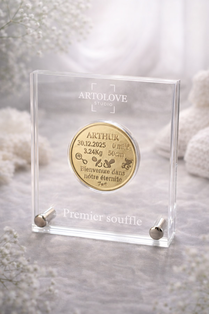 Médaille d'émotion naissance personnalisée