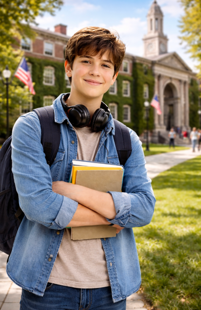 College student on campus