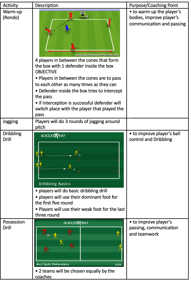 Training Session Drills